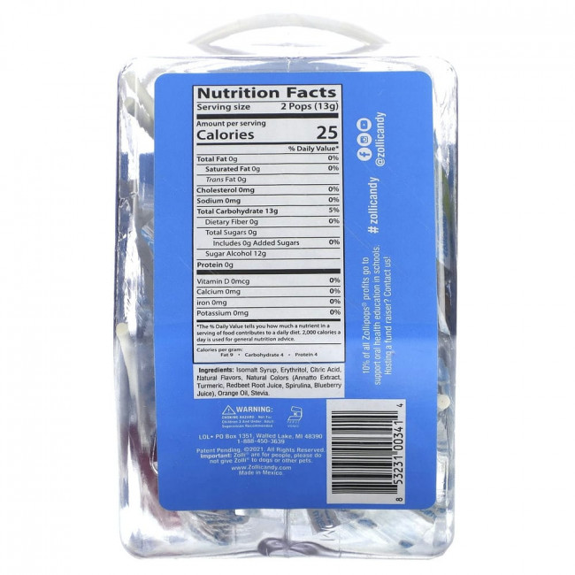 Zollipops, The Clean Teeth Pops, леденцы для чистки зубов, ассорти, 147 г (5,2 унции)