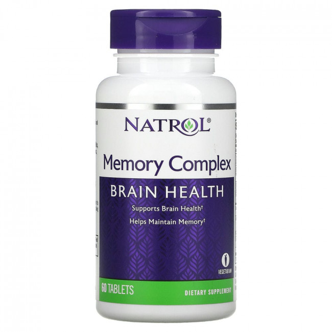 Natrol, Memory Complex, здоровье мозга, 60 таблеток Natrol, Memory Complex, здоровье мозга, 60 таблеток