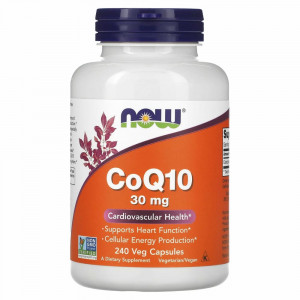 NOW Foods, CoQ10, 30 мг, 240 растительных капсул NOW Foods, CoQ10, 30 мг, 240 растительных капсул