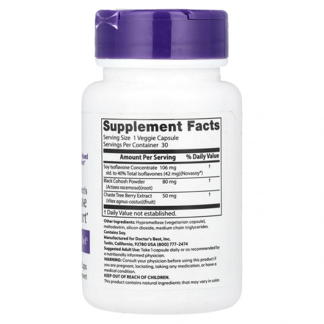 Doctor's Best, Women's Menopause Support®, 30 вегетарианских капсул