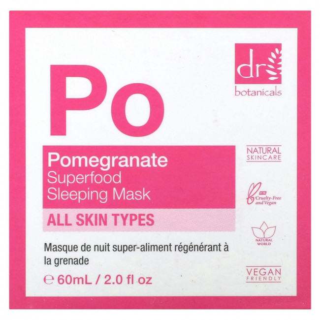 Dr. Botanicals, Superfood Sleeping Beauty Mask, Pomegranate, 2 lf oz (60 ml) (Discontinued Item)