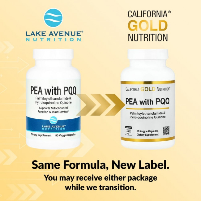 California Gold Nutrition, ПЭА 300 мг и PQQ 10 мг, 90 растительных капсул