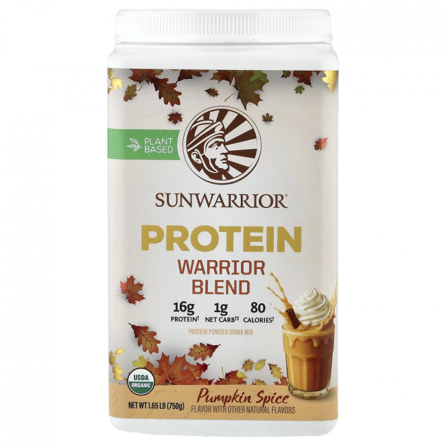 Sunwarrior, Protein Warrior Blend, со вкусом тыквенных специй, 750 г (1,65 фунта) (товар снят с производства)