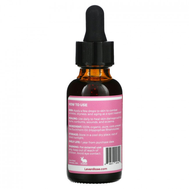 Leven Rose, 100% чистое и органическое, масло семян облепихи, 30 мл (1 жидк. Унция) Leven Rose, 100% чистое и органическое, масло семян облепихи, 30 мл (1 жидк. Унция)