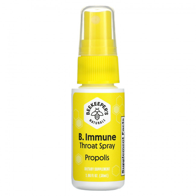 Beekeeper's Naturals, B. Immune, спрей для горла с прополисом, 30 мл (1,06 жидк. унции)