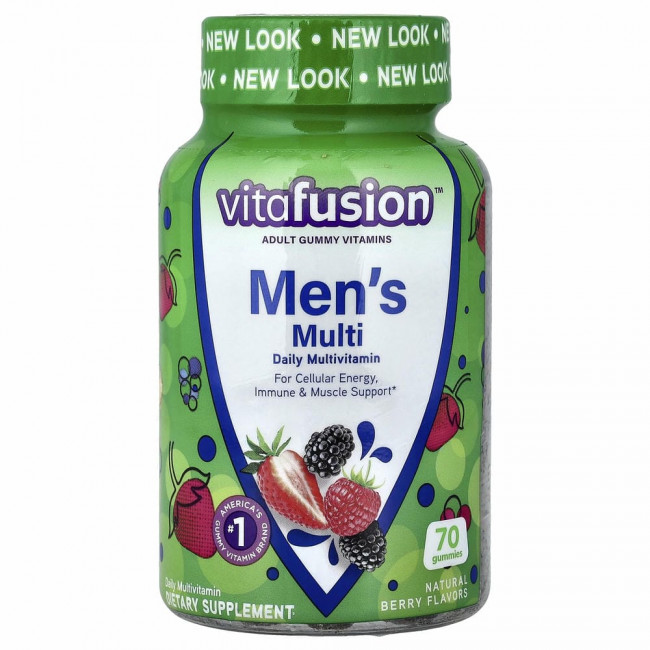 VitaFusion, Мультивитаминный комплекс для мужчин, вкус натуральных ягод, 70 жевательных таблеток VitaFusion, Мультивитаминный комплекс для мужчин, вкус натуральных ягод, 70 жевательных таблеток