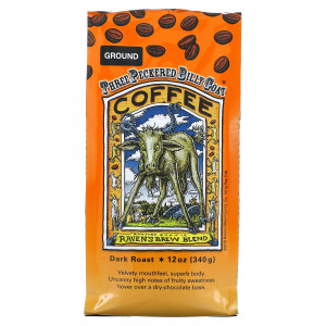 Raven's Brew Coffee, Three Peckered Billy Goat Coffee, молотый, темной обжарки, 340 г (12 унций)