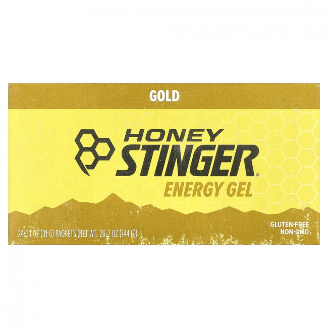 Энергетический гель Honey Stinger, золотистый, 24 пакетика по 31 г каждый.
