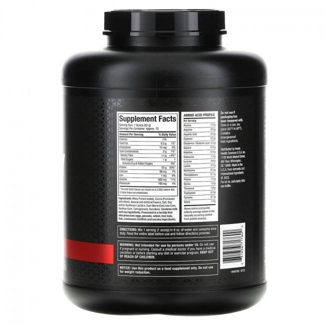 MuscleTech, IsoWhey, 100% Whey Protein Isolate, Chocolate, 5.01 lbs (2.27 kg)
