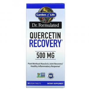 Garden of Life, Доктор Formulated, Quercetin Recovery, 500 мг, 30 веганских таблеток Garden of Life, Доктор Formulated, Quercetin Recovery, 500 мг, 30 веганских таблеток