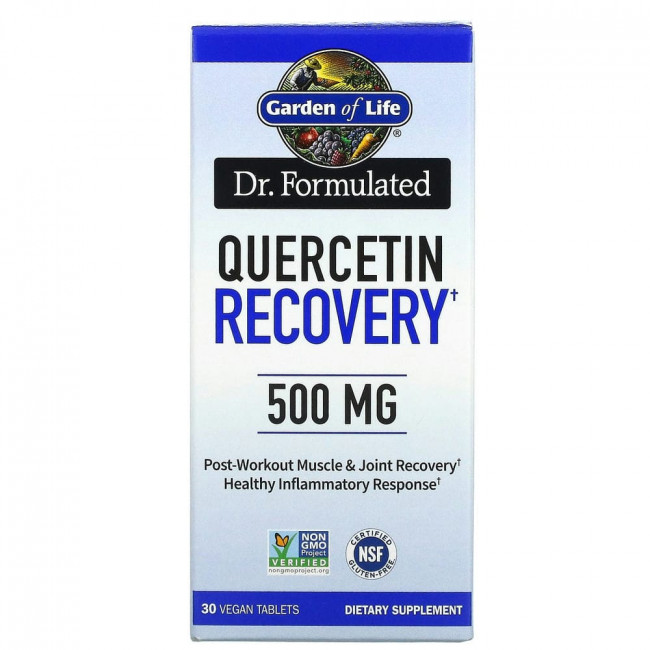 Garden of Life, Доктор Formulated, Quercetin Recovery, 500 мг, 30 веганских таблеток Garden of Life, Доктор Formulated, Quercetin Recovery, 500 мг, 30 веганских таблеток