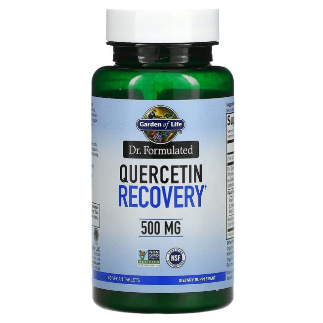 Garden of Life, Доктор Formulated, Quercetin Recovery, 500 мг, 30 веганских таблеток Garden of Life, Доктор Formulated, Quercetin Recovery, 500 мг, 30 веганских таблеток