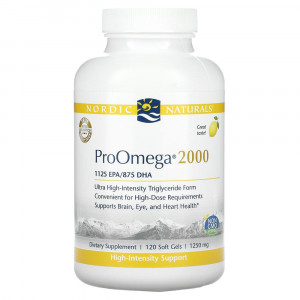 Nordic Naturals, ProOmega 2000, лимон, 1,250 мг, 120 мягких таблеток Nordic Naturals, ProOmega 2000, лимон, 1,250 мг, 120 мягких таблеток