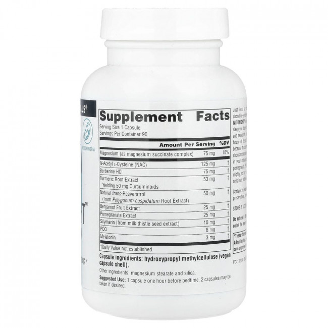Source Naturals, MitoNight™ с мелатонином, 90 капсул