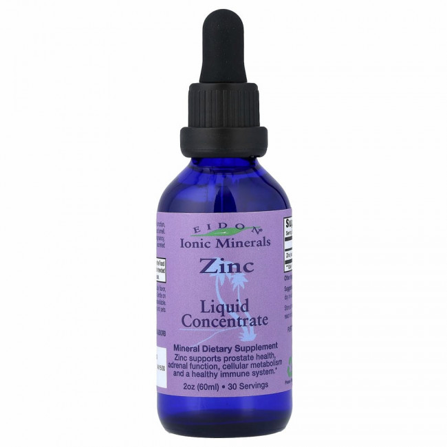 Eidon Mineral Supplements, Ionic Minerals, цинк, жидкий концентрат, 60 мл (2 унции)
