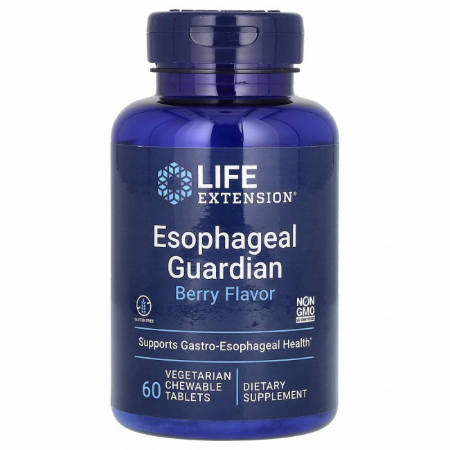 Life Extension, Esophageal Guardian, Berry Flavor, 60 Vegetarian Chewable Tablets Life Extension, Esophageal Guardian, Berry Flavor, 60 Vegetarian Chewable Tablets