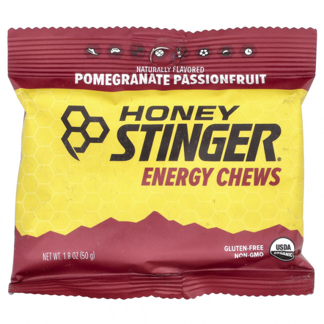 Honey Stinger, Energy Chews, гранат и маракуйя, 12 пакетиков по 50 г (1,8 унции) Honey Stinger, Energy Chews, гранат и маракуйя, 12 пакетиков по 50 г (1,8 унции)