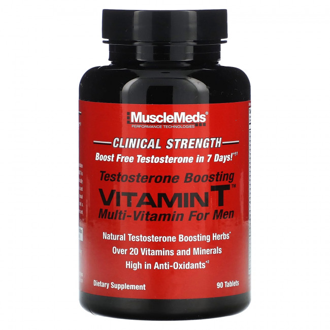 MuscleMeds, Vitamin T, мультивитамины для повышения уровня тестостерона для мужчин, 90 таблеток